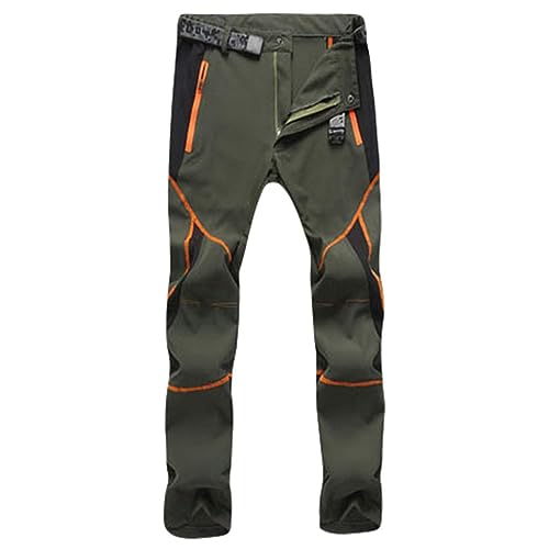 Regenhose Unisex Erwachsene Für Fahrrad Winddichte Wasserdicht Wanderhose Lang Schnell Trocknend Trekkinghosen Stretch Radhose Sommer Motorradhose Leichte Outdoorhose Mit Zip-Off Taschen Fahrradhose von Generisch