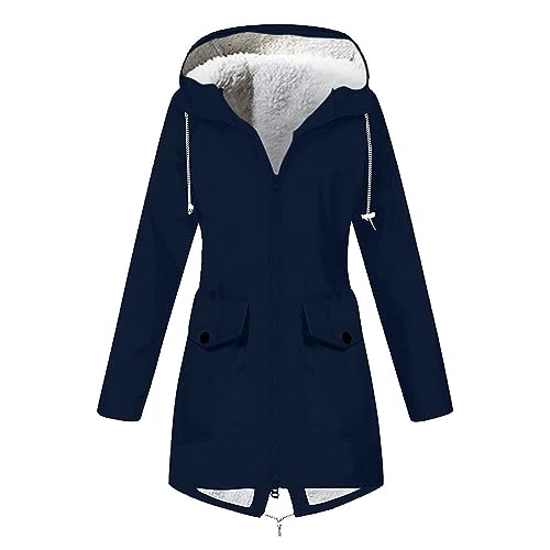 Regenjacke Damen GefüTtert Regenjacke Damen Wasserdicht Atmungsaktiv Winter Regenmantel Frauen Teddyfutter Warm Jacke Innenfutter Regenjacke Damen Wasserdicht Atmungsaktiv Regenjacke Damen GefüTtert von Generisch