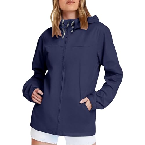 Regenjacke Damen Leicht Softshelljacke Fahrrad Regenjacke Atmungsaktiv Fahrradjacke Wasserdicht Atmungsaktiv übergangsjacke Softshelljacke Elegant Regenmantel Funktionsjacke Mit Kapuze S-5XL von Generisch