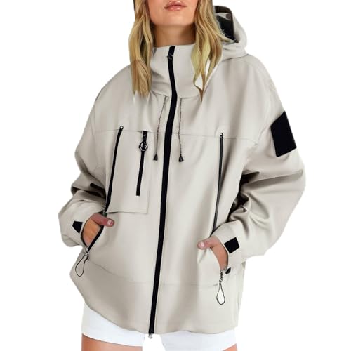 Regenjacke Damen Leicht Softshelljacke Fahrrad Regenjacke Atmungsaktiv Fahrradjacke Wasserdicht Atmungsaktiv übergangsjacke Softshelljacke Elegant Regenmantel Funktionsjacke Mit Kapuze S-5XL von Generisch