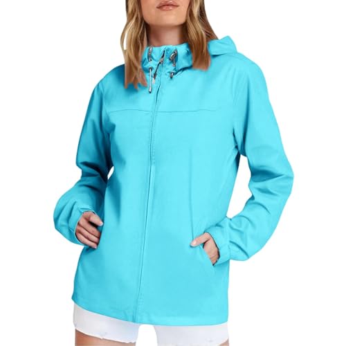 Regenjacke Damen Leicht Softshelljacke Fahrrad Regenjacke Atmungsaktiv Fahrradjacke Wasserdicht Atmungsaktiv übergangsjacke Softshelljacke Elegant Regenmantel Funktionsjacke Mit Kapuze S-5XL von Generisch