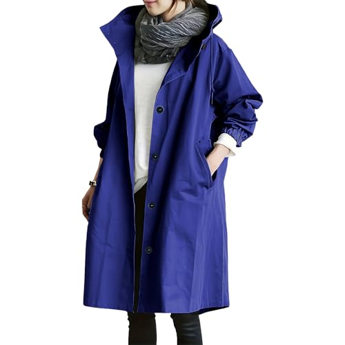 Regenjacke Damen Regenmante Windjacke Atmungsaktiv Wasserdicht Jacke Softshelljacke Einfarbig Regenmantel Mit Kapuze Große Größen ​Windjacke Winddicht Outdoorjacke Regenjacke Damen Wasserdicht von Generisch