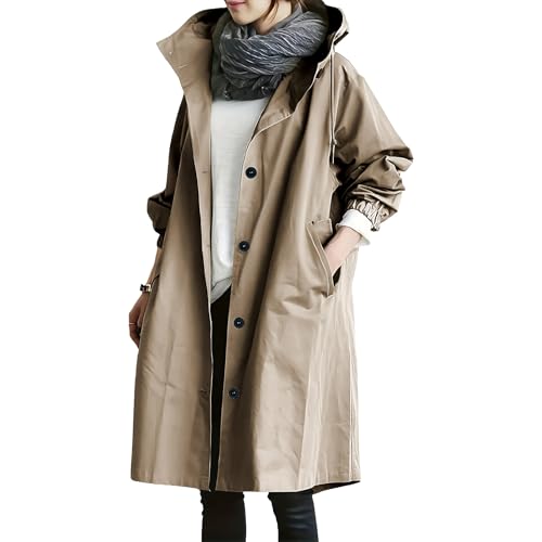 Regenjacke Damen Regenmante Windjacke Atmungsaktiv Wasserdicht Jacke Softshelljacke Einfarbig Regenmantel Mit Kapuze Große Größen ​Windjacke Winddicht Outdoorjacke Regenjacke Damen Wasserdicht von Generisch