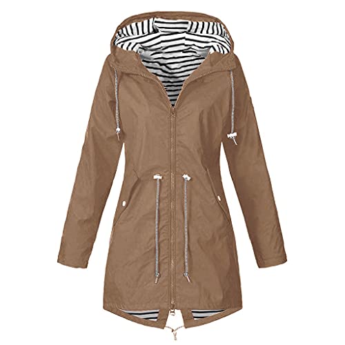 Regenjacke Damen Wasserdicht Atmungsaktiv Softshelljacke mit Gefütterte Kapuze Fahrrad Große Größen Damenjacke Übergangsjacke Dünne Regenparka Windjacke Lang Frühling Wasserdichte Regenmantel S-5XL Regenjacke Damen Wasserdicht Atmungsaktiv Softshelljacke mit Gefütterte Kapuze Fahrrad Große Größen Damenjacke Übergangsjacke Dünne Regenparka Windjacke Lang Frühling Wasserdichte Regenmantel S-5XL von Generisch