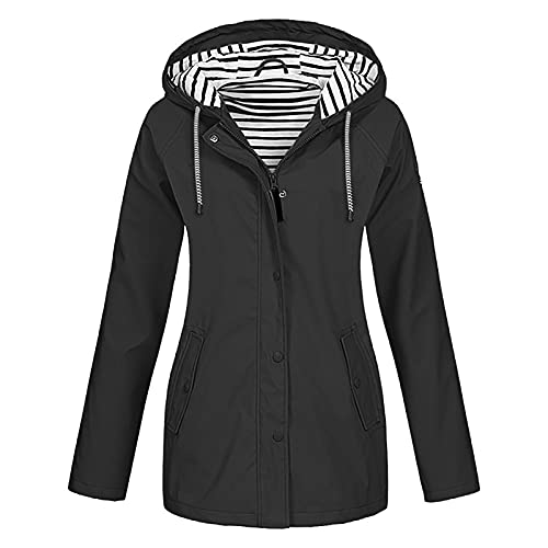 Regenjacke Damen Wasserdicht Beige Xxl Lang Regenjacke Softshelljacke Wasserdicht Schwarz Gelb Windjacke Regenmantel Wetterfest Gr 50 Frauen Jacke Übergangsjacke von Generisch