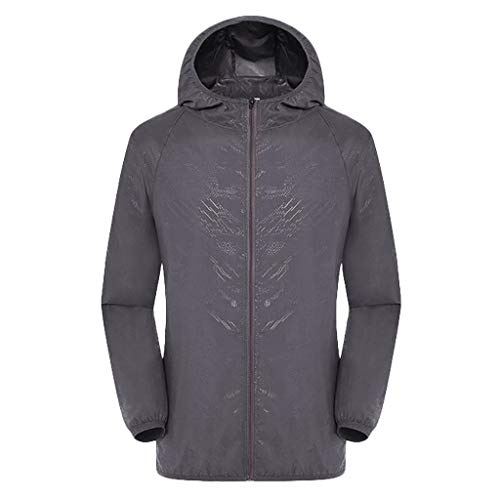 Regenjacke Herren wasserdicht atmungsaktiv Ultraleichte Outdoor Fahrradjacke Kapuzenjacke Mit tashcen regendicht leicht Windbreaker Wanderjacke Camping Regenmantel Softshelljacke von Generisch
