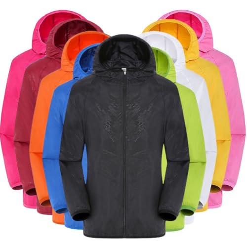Regenjacke Herren Leicht, Regenjacke Herren Wasserdicht Fahrrad Windjacke Damen Windbreaker Sonnenschutz Fahrradjacke Atmungsaktiv Regenmantel Ultraleichte Wasserdichte Jacke Dünne Faltbar,Gelb,M von Generisch
