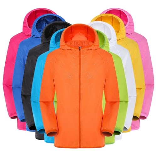 Regenjacke Herren Wasserdicht Atmungsaktiv Softshelljacke Elegant Einfarbig Regenmantel Outdoor Leichte Sommerjacke Große Größen Übergangsjacke mit Kapuze Gefüttert Funktionsjacke S-4XL von Generisch