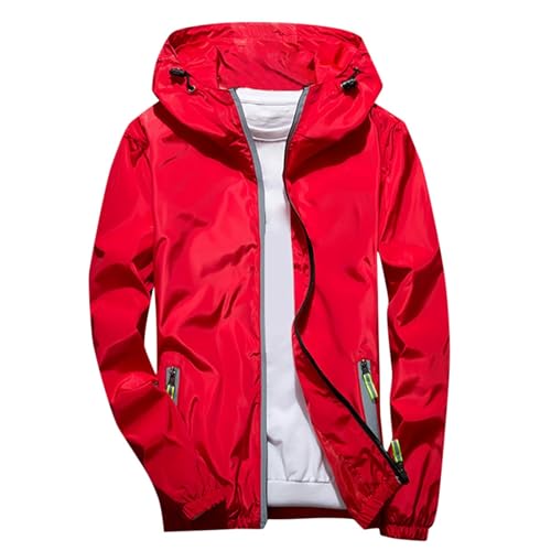Regenjacke Herren Wasserdicht Softshelljacke Ultraleichte Jacke Freizeit Herren-Jacken Oversized Kapuzenjacke Wanderjacke Funktionsjacke Herbst Jacket Herrenjacke Übergangsjacke Männer Übergangsjacke von Generisch