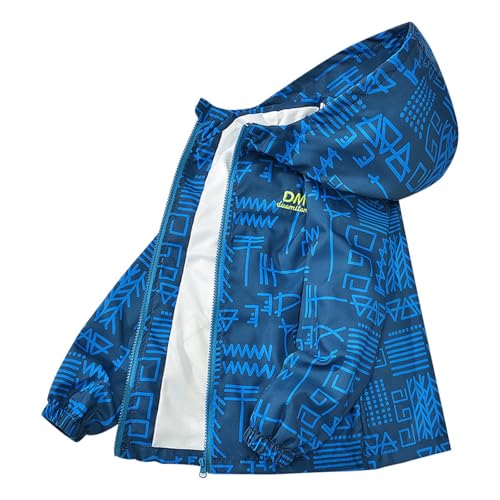 Regenjacke Jungen Wasserdicht Winddicht Atmungsaktiv Softshelljacke mit Kapuze Leichte Übergangsjacke Reißverschluss Windbreaker Regenmantel Winterjacke für Kinder Jungen Funktionsjacke 3-15 Jahre von Generisch