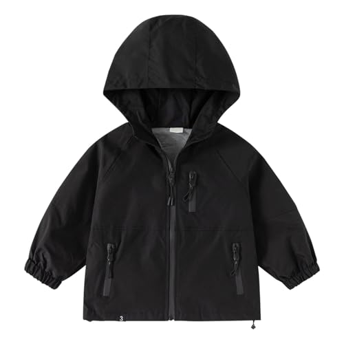 Regenjacke Kinder Übergangsjacke für Jungen Mädchen Outdoorjacke Wasserdicht Atmungsaktiv Leichte Outdoor Jacke mit Kapuze Regenmäntel Funktionsjacke Windjacke Reißverschluss Kapuzenjacke 3-14 Jahre von Generisch