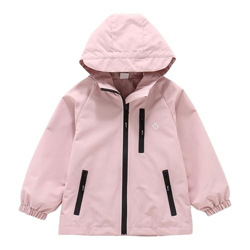 Regenjacke Kinder Übergangsjacke für Jungen Mädchen Outdoorjacke Wasserdicht Atmungsaktiv Leichte Outdoor Jacke mit Kapuze Regenmäntel Funktionsjacke Windjacke Reißverschluss Kapuzenjacke 3-14 Jahre von Generisch