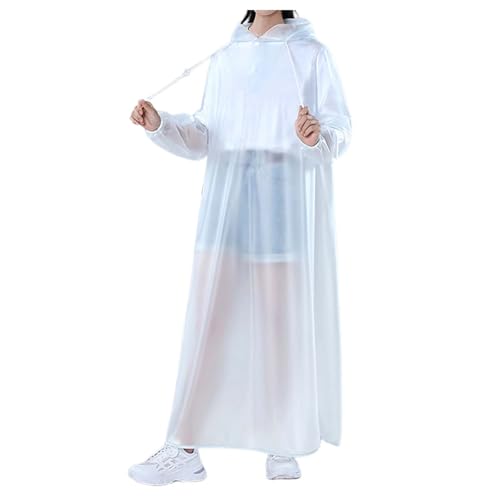 Regenponcho Damen Herren Wasserdicht Fahrrad Regenjacke mit Kapuze Durchsichtig Regencape Faltbar Leichte Regenjacken Erwachsene Lang Regenmantel Festival Regen Poncho Windbreaker Sommer Fahrradjacke von Generisch