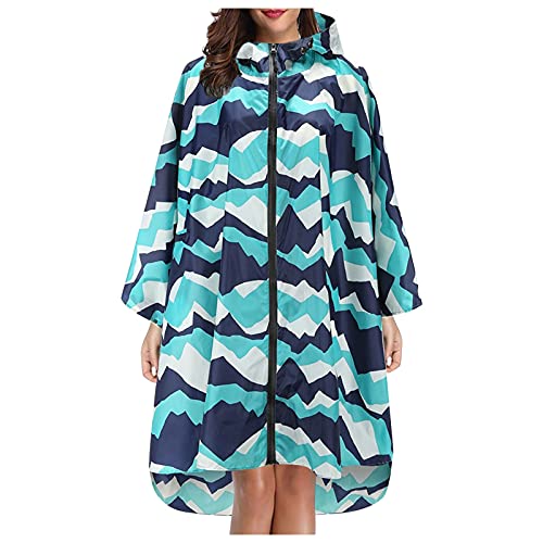 Regenponcho Damen Unisex Regencape Wasserdicht Festival Regenmantel Wiederverwendbar Rain Poncho Hiking Cycling Outdoor Mehrzweck Regenjacke mit Kapuze von Generisch