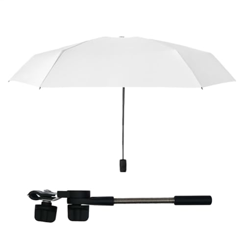 Regenschirm zum Anklippen für Kinderwagen – Kinderwagen-Regenschirm mit Klemme, UV-Schutz, Stuhlschirm, Kinderwagen-Sonnenschirm für Kinderwagen, Kinderwagen, weiß, Refer to description von Generisch