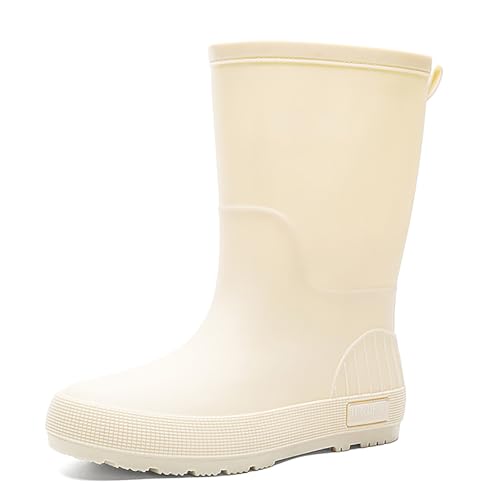 Regenschlauch Einfarbige Regenschuhe Dicke regenfeste rutschfeste Regenstiefel (Beige, 39) von Generisch