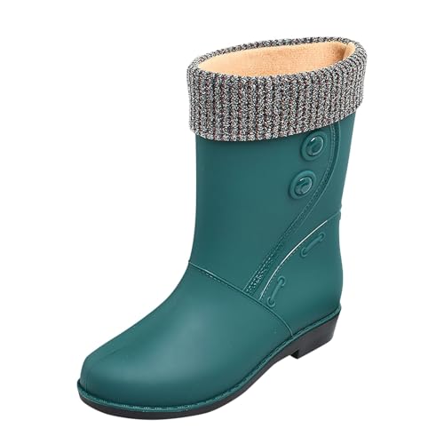 Regenschuhe Damen Stiefeletten Mädchen Stiefel Ankle Boots Damenboots Übergangsschuhe Gummistiefeletten Gummi Wasserdicht Flach Schneestiefel Schuhe Herbst Gummistiefel Für Barfuß Overknees von Generisch