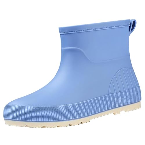 Regenschuhe Damen Wasserdicht Gummistiefel Damen Kurzschaft, Stiefeletten rutschfest Schlupfstiefel Einfarbig Gummistiefeletten Leichte Garten Stiefel Strapazierfähig Schlupfstiefel Rain Boots von Generisch