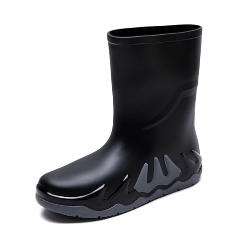 Regenschuhe Herren Kurze Regenstiefel Bequem Gummistiefel Halbhoch Stiefel rutschfeste Arbeitsschuhe Praktisch Stiefeletten Weitschaft Trekkingstiefel Waterproof Schuhe von Generisch