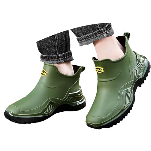 Regenschuhe Herren Wasserdicht Gummistiefel Halbhoch Schuhe Waterproof Regenstiefel Elegant Reitstiefel Atmungsaktiv Outdoorschuhe Praktisch Trekkingstiefel Leichte Hiking Boots von Generisch