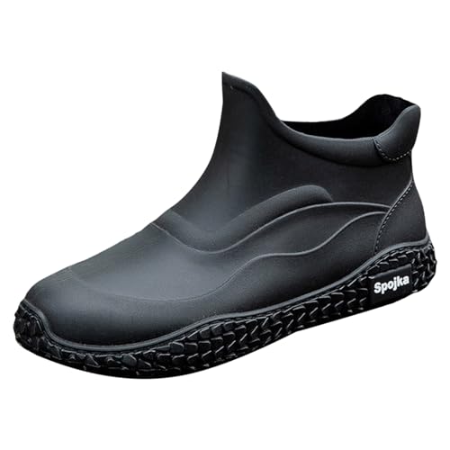 Regenschutz Schuhe Herren Wasserdicht Regenfüßlinge Mode Kurz Gartenschuhe Regenschuhe Outdoor Und Garten Anti-Rutsch Gummistiefel Boots von Generisch