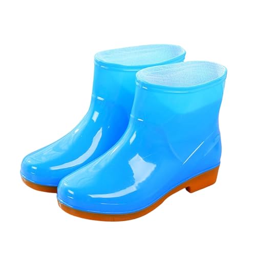 Regenstiefel Aus Dem Material Gummi，Regenstiefeletten Damen，Leichte Rutschfesten Gummistiefel，Bequem Atmungsaktiv Regenschuhe，Wasserdicht Halbhoch Arbeitsstiefel，FüR Garten, Fischen & Outdoor von Generisch