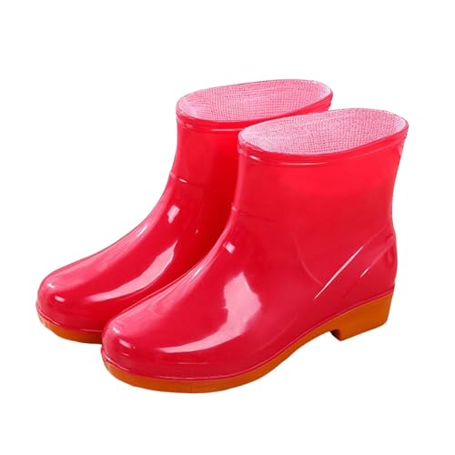 Regenstiefel Aus Dem Material Gummi，Regenstiefeletten Damen，Leichte Rutschfesten Gummistiefel，Bequem Atmungsaktiv Regenschuhe，Wasserdicht Halbhoch Arbeitsstiefel，FüR Garten, Fischen & Outdoor von Generisch