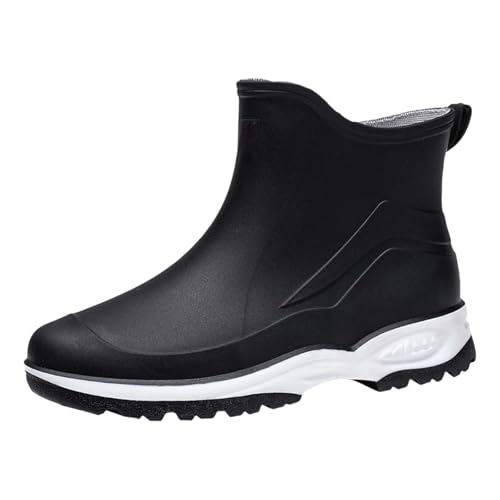 Regenstiefel Damen，Rutschsicher Wasserfeste Arbeitsschuhe，Modische Schlupfstiefel，Winddicht Abriebfest Gummistiefel，Leicht Bequem Aquaschuhe，Weichen Sohle Gartenstiefel，Angelstiefel von Generisch