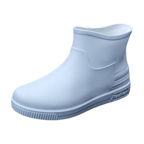 Regenstiefel Damen Bequeme Gummistiefel Weite Wade Mid Rainboots Schuhe Für Die Arbeit Im Freien Pro Damen Schuhe (Blue, 37) von Generisch