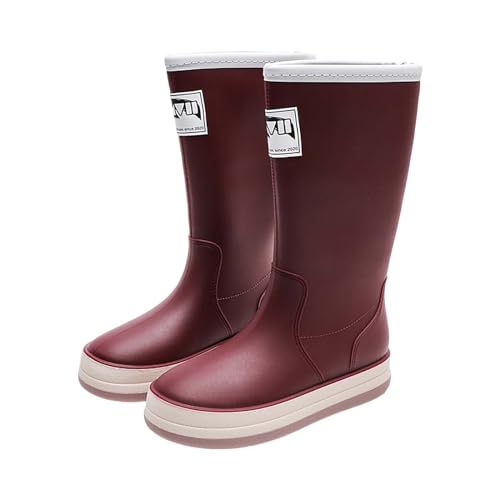 Regenstiefel Damen Wasserdicht, Gummistiefel Damen Hoch Regenschuhe rutschfest Halbstiefel Bequeme Gartenschuhe Große Größen Schlupfstiefel Bequeme Gummi Stiefel Freizeit Outdoorschuhe von Generisch