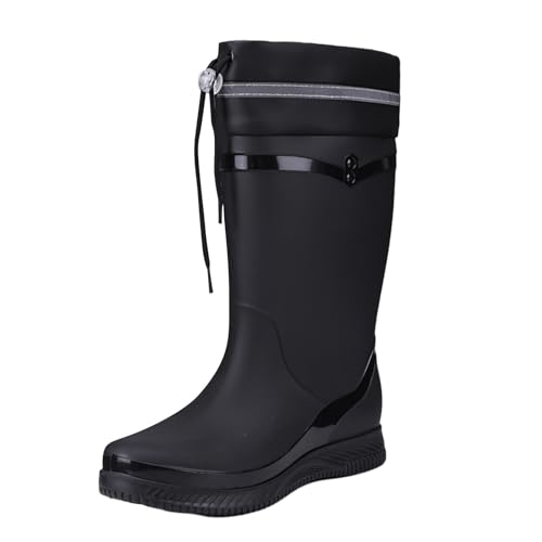 Regenstiefel Erwachsene Reitschuhe Gartenstiefel Garten Schuhe Gartenschuh Gummistiefel Hoch Ankle Boots Reitstiefel Over Heels Regenschuhe Gartenschuhe Goth Kind Wasserdichte Sommer Stiefel von Generisch