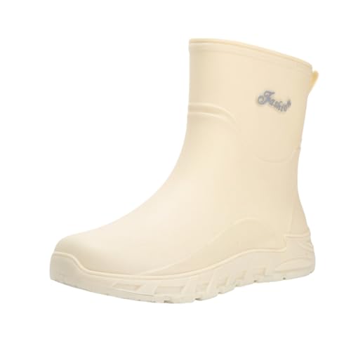 Regenstiefel Herren，Mode Outdoor Arbeitsstiefel，Halbhoch Wasserdicht Gummistiefel，Rutschfeste Comfort Gartenschuhe，Dicker Sohle Gummischuhe，Protective Anti-Rutsch Stiefel von Generisch