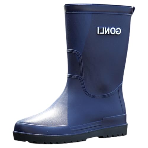 Regenstiefel Herren Halbhoch, Gummistiefel Herren Wasserdicht Stiefel Warme Regenschuhe rutschfest Outdoorschuhe Freizeit Winterstiefel Einfarbig Halbstiefel Bequeme Garten Stiefel Rain Boots von Generisch