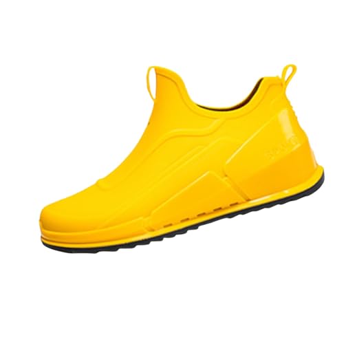 Regenstiefel Herren Halbhoch Bequem Gummistiefel Herren Halbhoch Leicht rutschfest Außenschuhe Wasserfest Sicherheitsstiefel Minimalist Plateau Boots Mit Plateau Ankle Boots Slip On Stiefeletten von Generisch