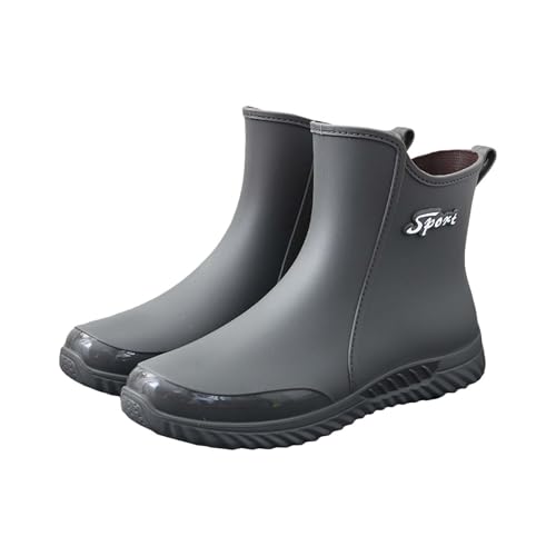 Regenstiefel Herren Halbhoch Bequem Gummistiefel Herren Halbhoch Leicht rutschfest Außenschuhe Wasserfest Sicherheitsstiefel Minimalist Plateau Boots Mit Plateau Ankle Boots Slip On Stiefeletten von Generisch