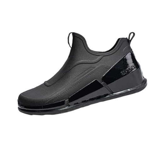 Regenstiefel Herren Halbhoch Bequem Gummistiefel Herren Halbhoch Leicht rutschfest Außenschuhe Wasserfest Sicherheitsstiefel Minimalist Plateau Boots Mit Plateau Ankle Boots Slip On Stiefeletten von Generisch