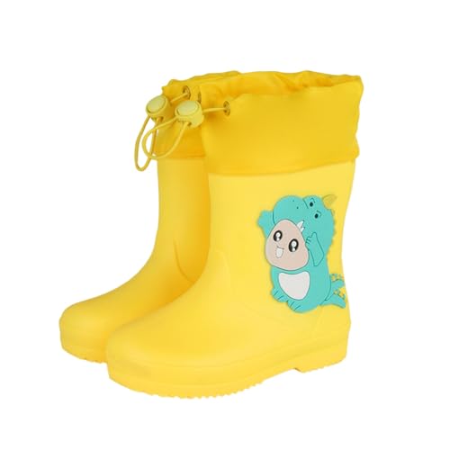Regenstiefel Kinder, Gummistiefel Kinder Wasserdichte Kurz Regenstiefel mit Kordelzug Rutschfest Regenschuhe Leicht Cartoon Stiefel für Jungen Und Mädchen 1-12 Jahre,25-34 EU von Generisch
