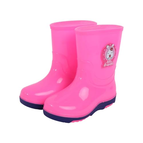 Regenstiefel Kinder Wasserdicht Gummistiefel Cartoon Drucken Leicht Regenschuhe Halbhoch Niedlich Kinderstiefel Lässig Outdoor Bootschuhe Barfußschuhe Rosa 35 von Generisch