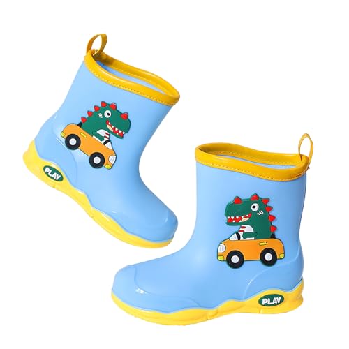 Regenstiefel für Kinder, PVC-Gummi, wasserdicht, rutschfest, Dinosaurier-Design, Gummistiefel für Jungen und Mädchen, mit klassischem Cartoon-Muster, langlebige Konstruktion von Generisch