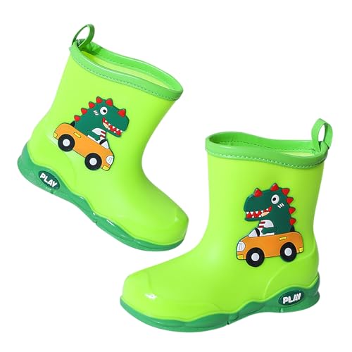 Regenstiefel für Kinder, PVC-Gummi, wasserdicht, rutschfest, Dinosaurier-Design, Gummistiefel für Jungen und Mädchen, mit klassischem Cartoon-Muster, langlebige Konstruktion von Generisch