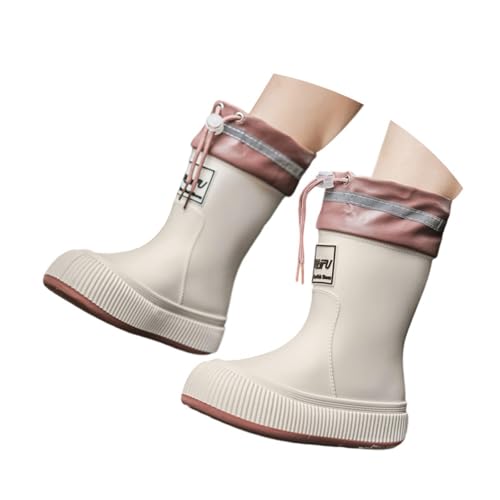 Regenstiefell Kinder Junge Gummistiefel Mädchen Bequem Wasserschuhe Regenzeit Baby Regenschuhe Leichte Cartoon Verstellbare Kordelzug Bequem Boots Regenstiefell Wasserdicht Slip Stiefel von Generisch