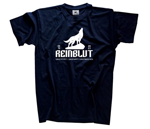 Reinblut- ungetestet, ungeimpft, ungebrochen T-Shirt Navy XXL von Generisch