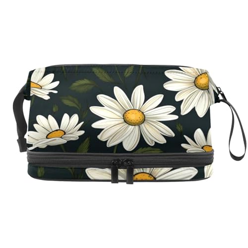 Reise-Kosmetiktasche mit großem Fassungsvermögen und kleinen Gänseblümchen – tragbare Make-up-Tasche für Damen, Reise-Kulturbeutel, wasserdicht, geräumige Kosmetiktasche für Damen und Mädchen, von Generisch