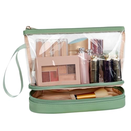 Reise-Kulturbeutel, transparent, Kulturbeutel für Reisen,Tragbare Reisetasche für Make-up | Make-up-Aufbewahrungs-Organizer, Kosmetik-Make-up-Etui für Reisen, Toilettenartikel, Zubehör, Pinsel von Generisch