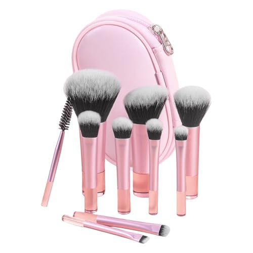 Reise-Make-up-Pinsel, tragbare Make-up-Pinsel in Reisegröße, weiche, rutschfeste ergonomische Griffe, Lidschatten, klein, tragbar, Beauty-Werkzeug für Frauen und Mädchen von Generisch