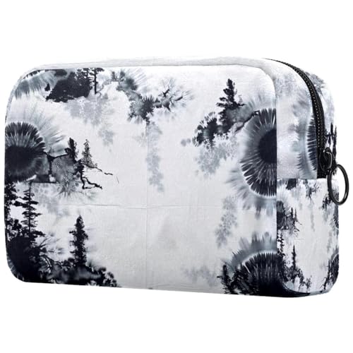 Reise-Make-up-Tasche, Batik-Landschaftsmuster, Kosmetiktasche, Make-up-Organizer, Tasche für Damen, Geldbörse für Toilettenartikel, Zubehör, multi, 18.5x7.5x13cm/7.3x3x5.1in, Art déco von Generisch