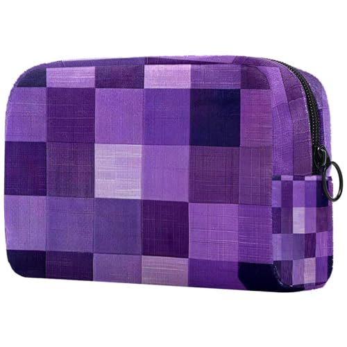 Reise-Make-up-Tasche, Schachbrett-Kosmetiktasche, Make-up-Organizer, Tasche für Damen, Geldbörse für Toilettenartikel, Zubehör, multi, 18.5x7.5x13cm/7.3x3x5.1in, Art déco von Generisch