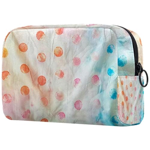 Reise-Make-up-Tasche mit Batik-Muster, große Kapazität, Kosmetiktasche für Damen, wasserdicht, tragbar, Kulturbeutel, Make-up-Organizer, multi, 18.5x7.5x13cm/7.3x3x5.1in, Art déco von Generisch