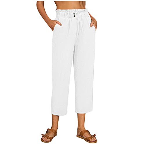 Reise Must Have Angebote des Tages Heute Deal Sommerhose Damen Leicht Hosen Taschengröße Plus Enge Freizeithosen Weiße Leinen Hosen Für Frauen Große Größenhosen Große Größen 52 54 Deals of The Day von Generisch