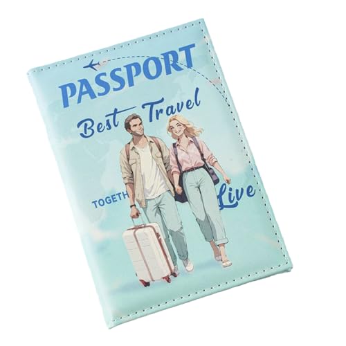 Reise-Pass-Halter | Druckoption Paar Reisepass Hülle | Paar Accessoires Kreditkartenfach Bordkarten Etui für Damen Geldbörse Reisen Ausland Kinder Familie Urlaub von Generisch